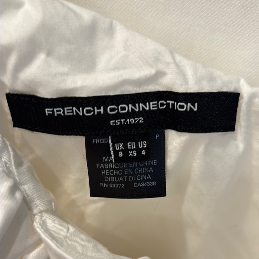 French Connection White One-Shoulder Ruffle Mini Dress - Picture 2 of 7